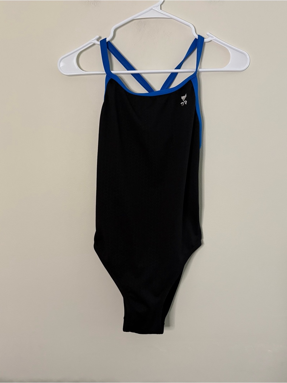 TYR Swimsuit Size 36 black Blue Swim Club Team One Piece women’s girls